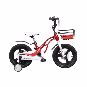 Vélo Enfant 12 Pouces Rouge avec Panier et Roues de Sécurité