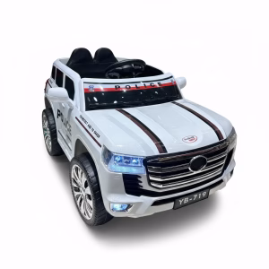 Voiture Électrique TOYOTA Police Grande Taille 12V – Blanc