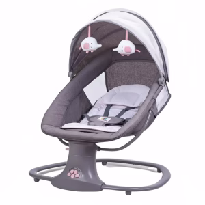 Balancelle Électrique Mastela 3 en 1 Musicale – Gris Clair Rose