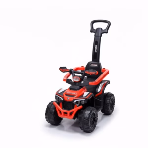 Voiture à Pousser 3 en 1 – Porteur Bébé avec Bascule Électrique - Rouge