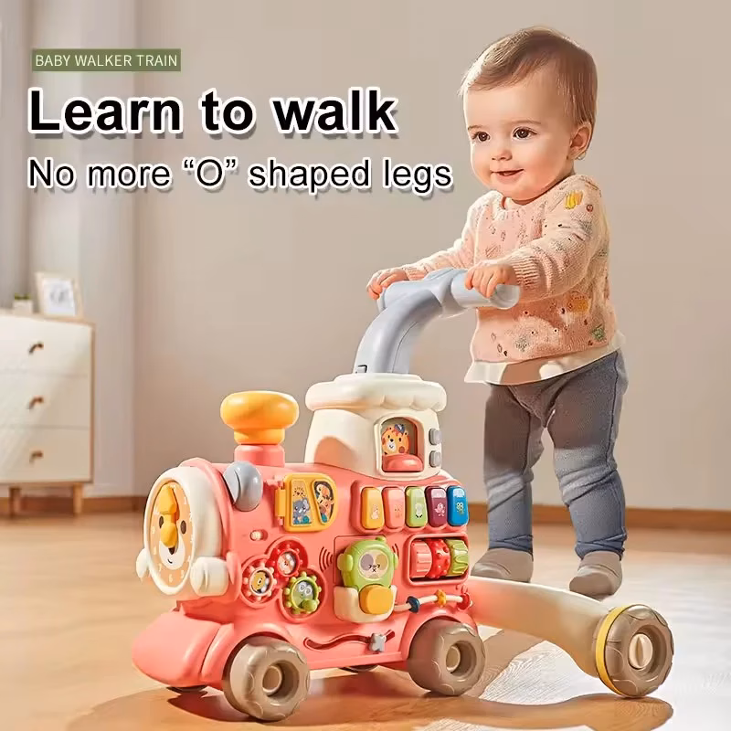 Multifunction-Music-Light-Hand-Pull-Train-Baby-Walking-Car-Toy